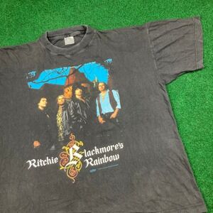 Vintage Ritchie Blackmores Rainbow Tour Shirt Mens XL Black 1995 Band Promo 90s